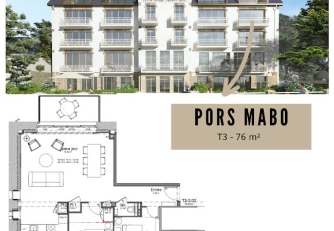 Apartment in Trébeurden - PORS-MABO T3 · Luxury 2 Bedroom Apartment with Sea Apartment in Trébeurden - PORS-MABO T3 · Luxury 2 Bedroom Apartment with Sea